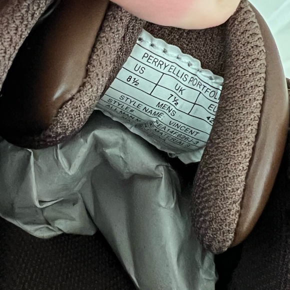 Perry Ellis brown leather shoes size 8.5 - Picture 4 of 4
